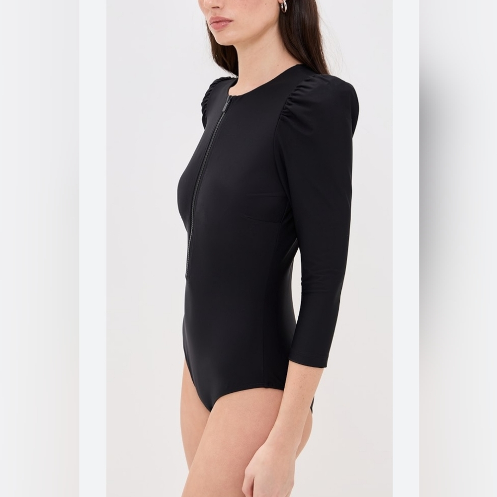 STYLEST Dream Sculpt Puff Sleeve Zip Swim Suit